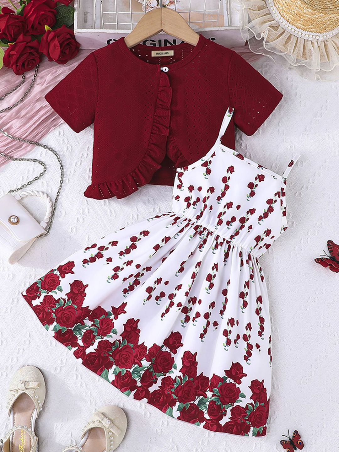 INCLUD Floral Print Fit & Flare Dress