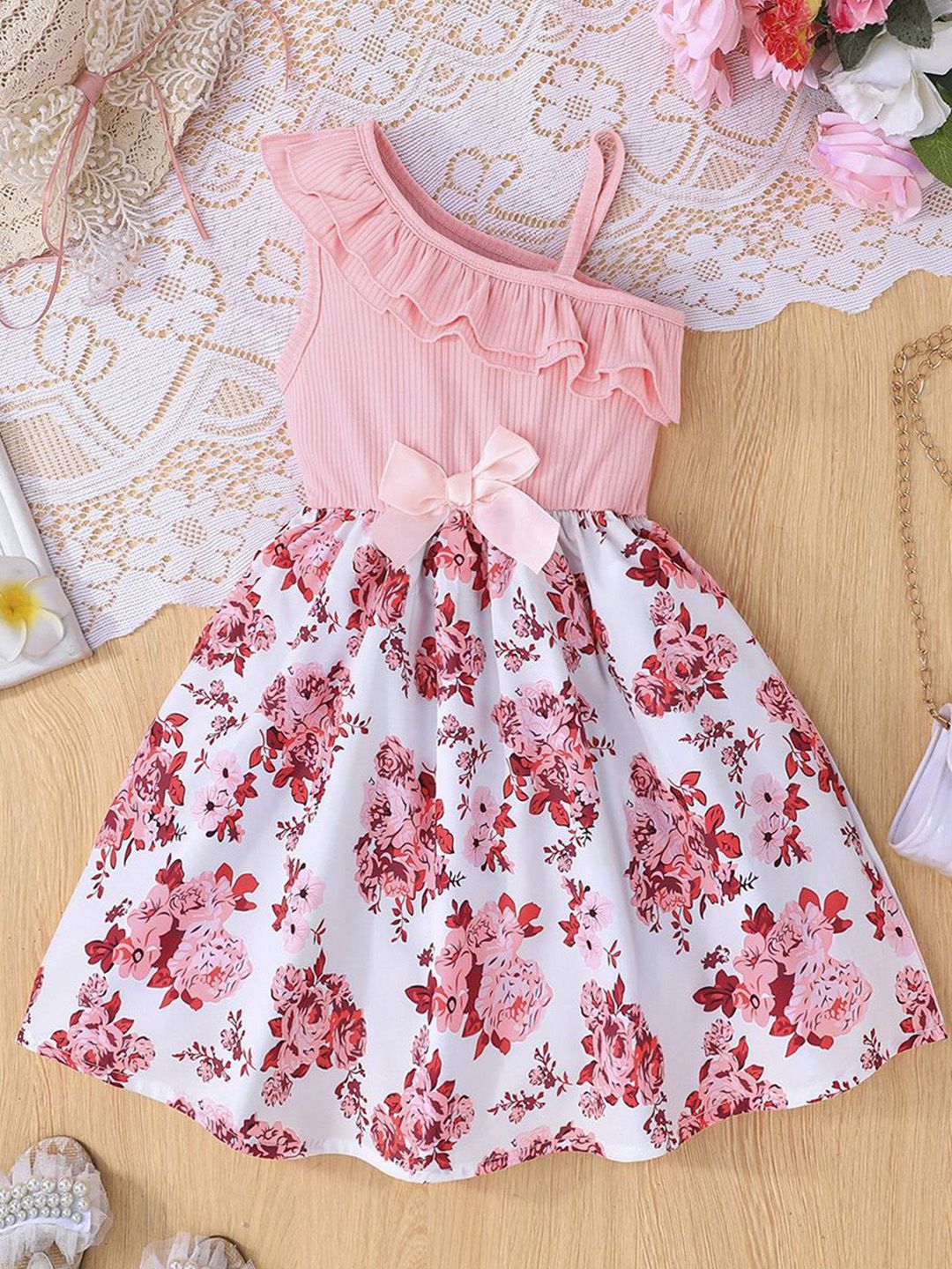 INCLUD Girls Floral Printed Fit & Flare Dress