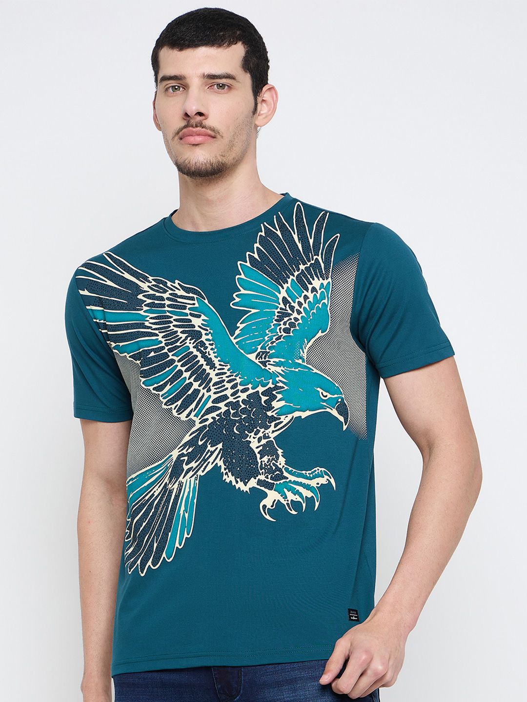 Duke Men Graphic Printed Round Neck Cotton Slim Fit T-shirt