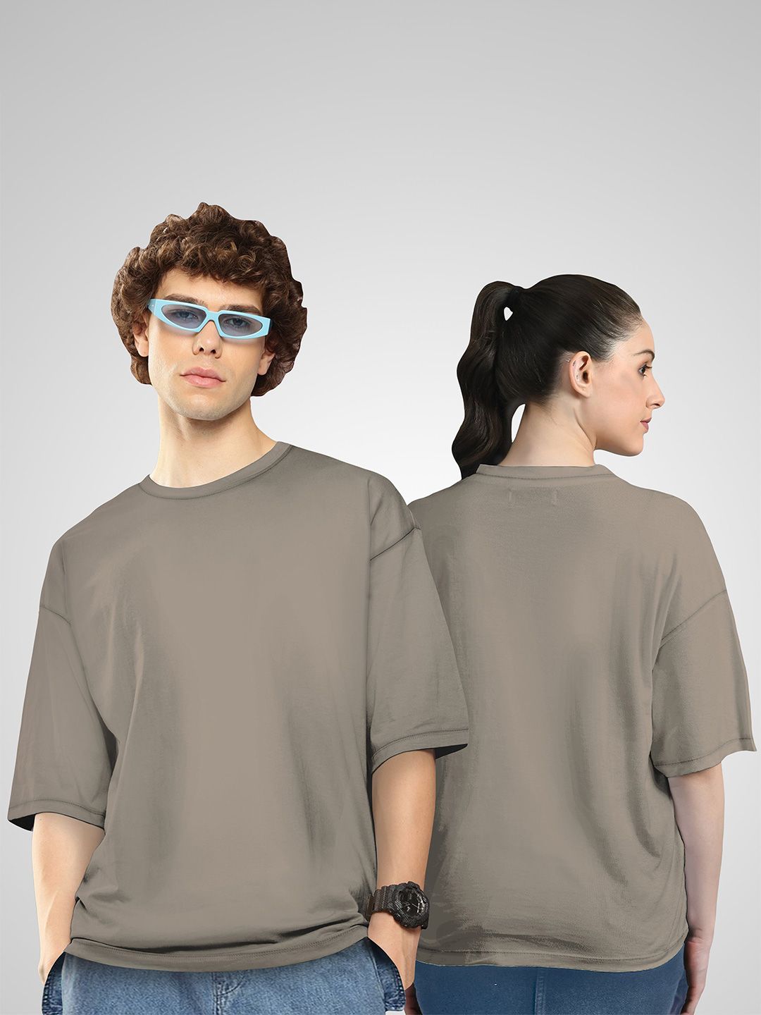 BAESD Unisex Twinny Zone Pack Of 2 Solid Cotton T-shirts