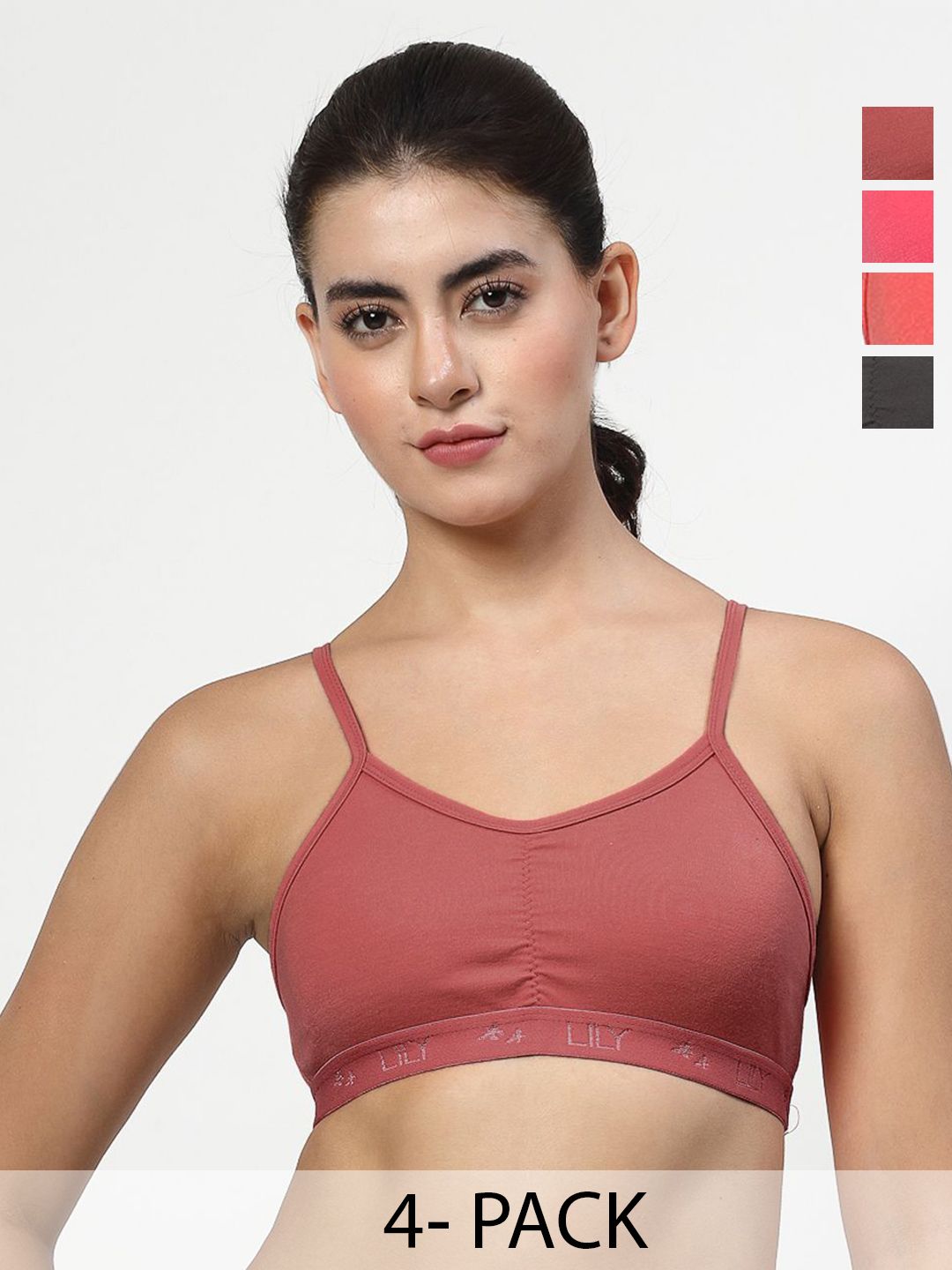Buy LILY Pack Of 4 Full Coverage Workout Bra - Bra for Women
