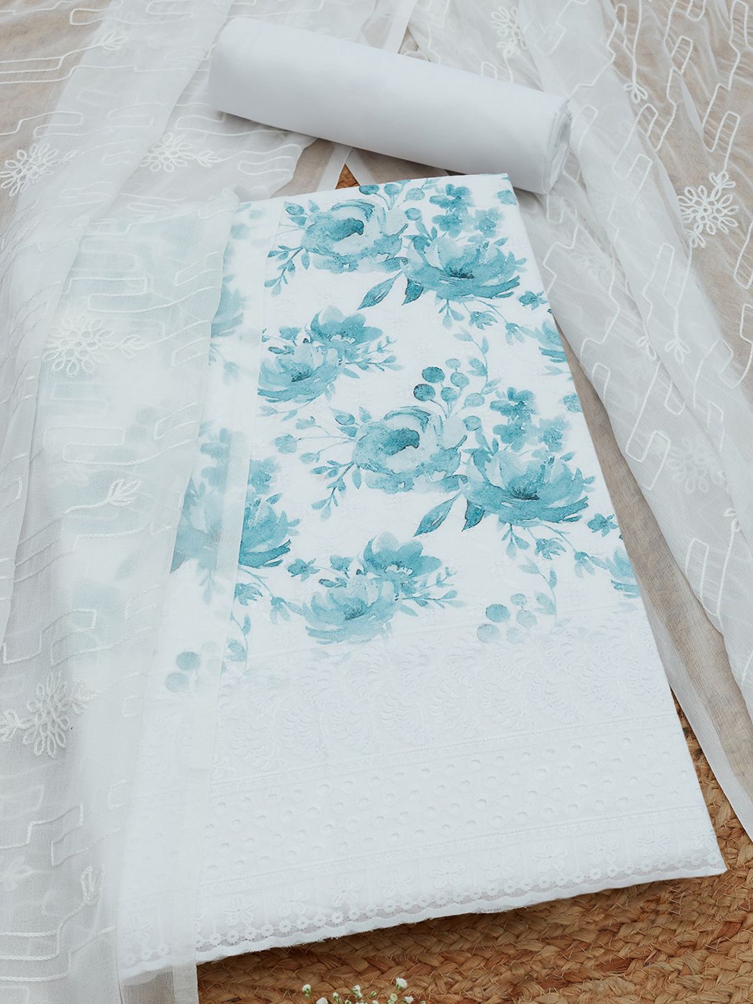 Soch Floral Printed Cotton Unstitched Dress Material
