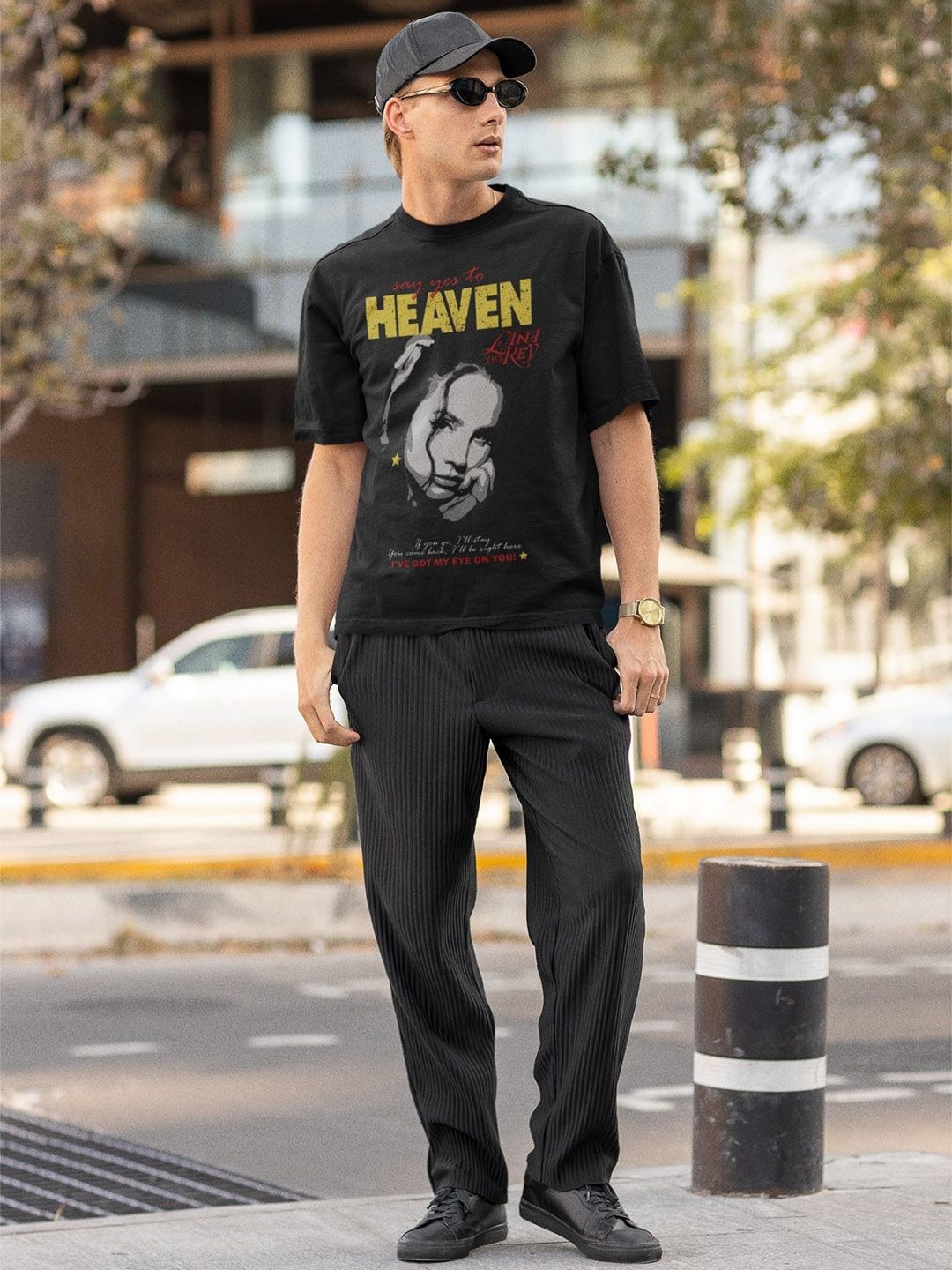 CAPTCHA Heaven Lana Del Rey Printed Drop-shoulder Pure Cotton Oversized Tshirt