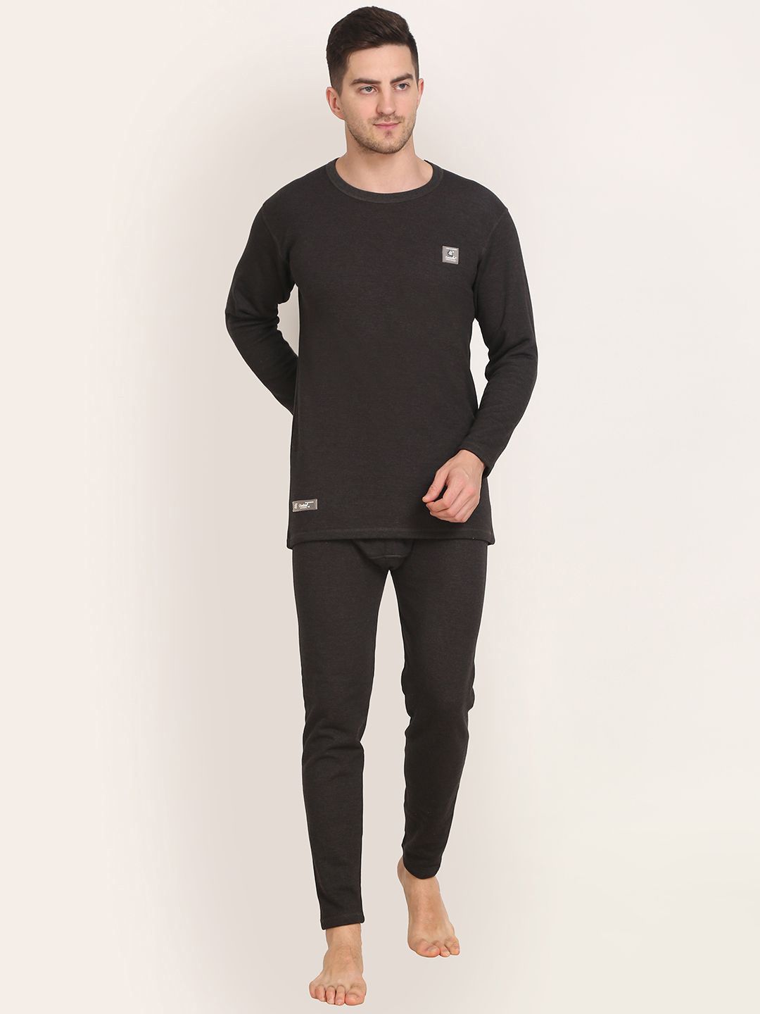OOSHIN UK Men Cotton Round Neck Thermal Set