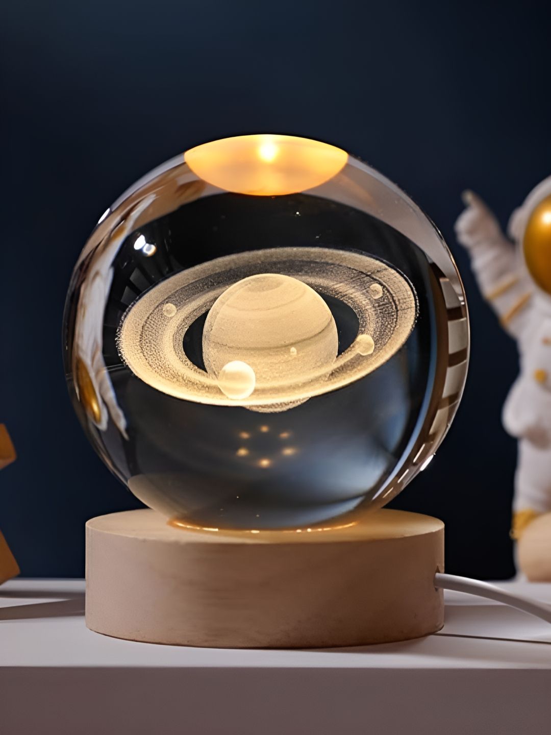 CraftVatika Yellow Spherical Shaped Table Lamp deal from myntra