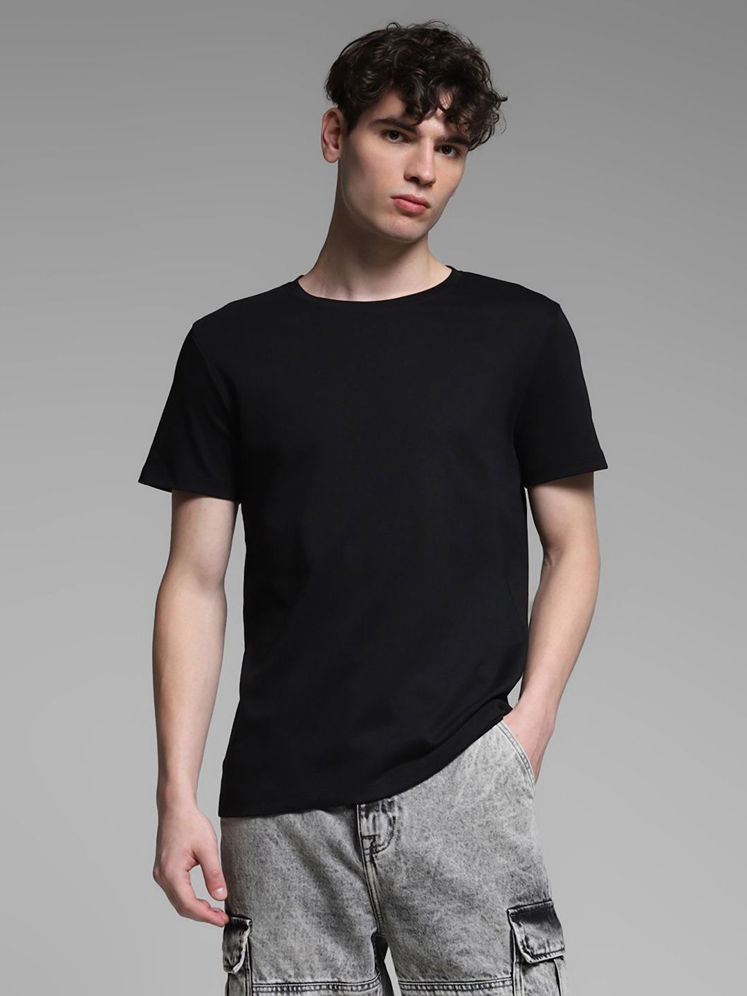 Jack & Jones Men Graphic Printed Round Neck Cotton T-shirt