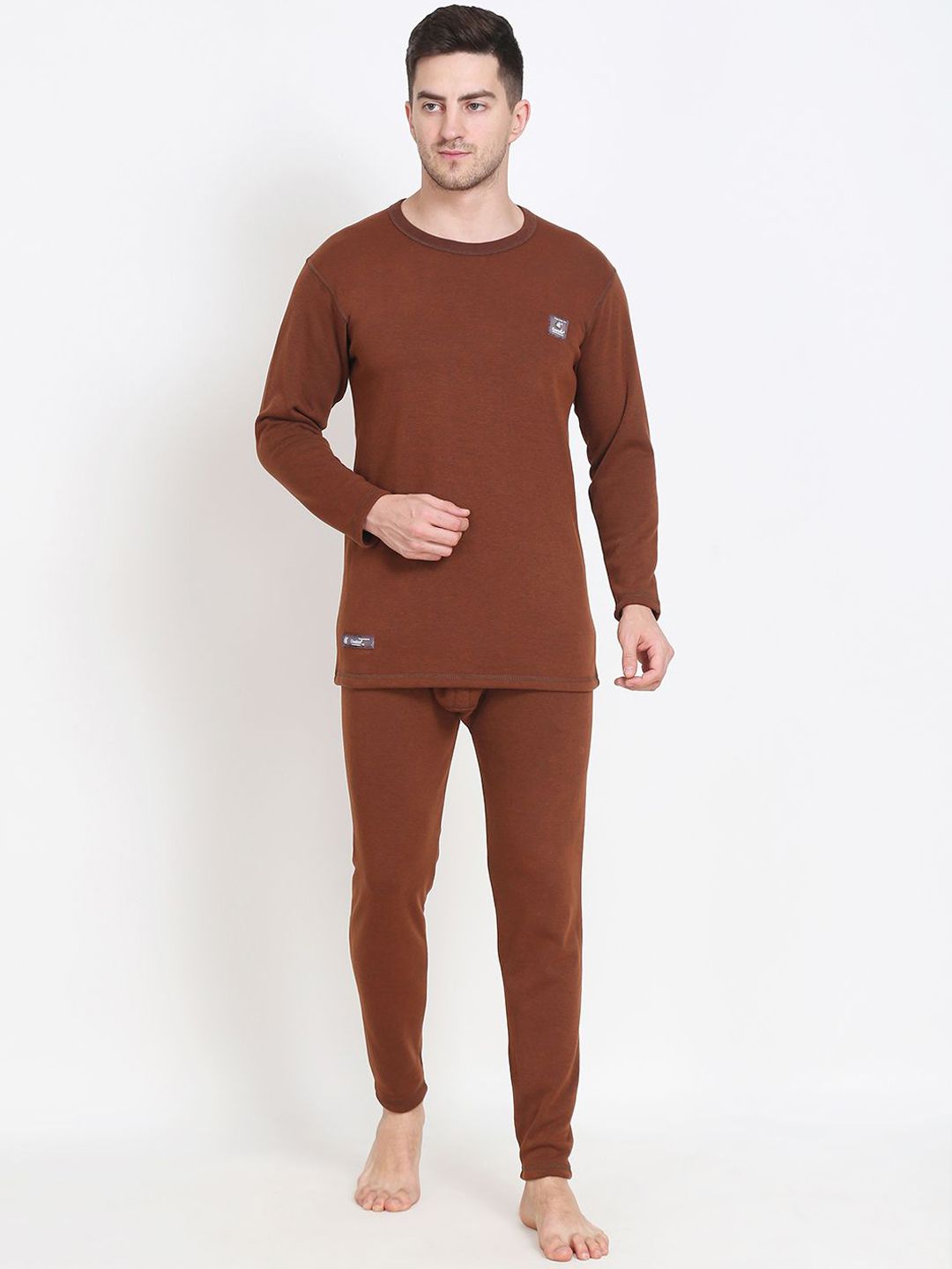 OOSHIN UK Men Cotton Round Neck Thermal Set
