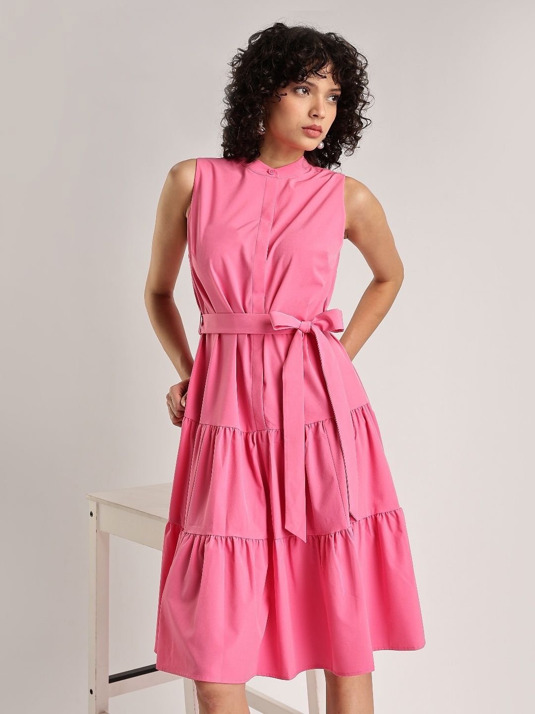 Calvin Klein Jeans Women Mock Neck Fit & Flare Dress