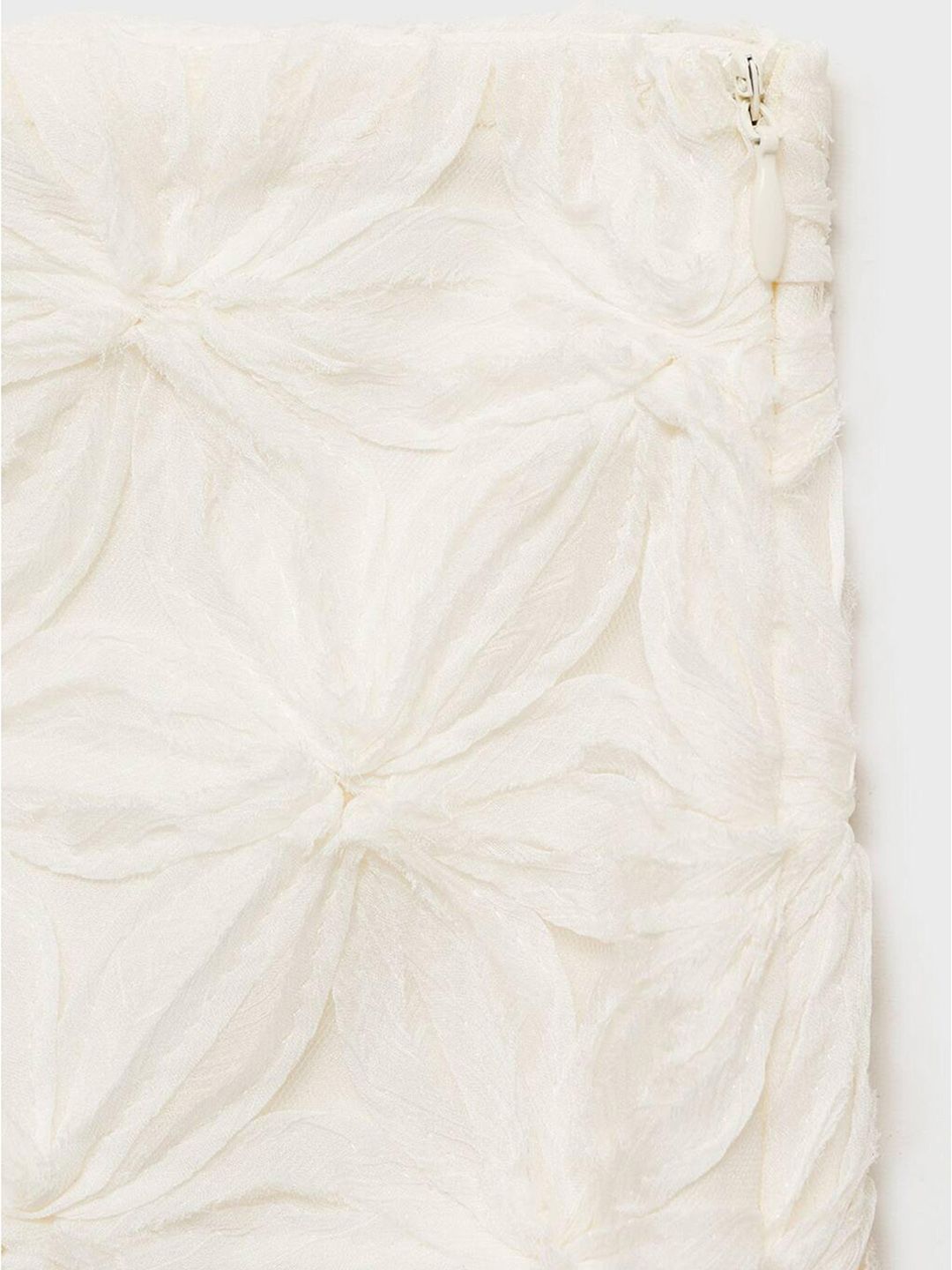 Floral Open Work Textured Straight Midi Skirt