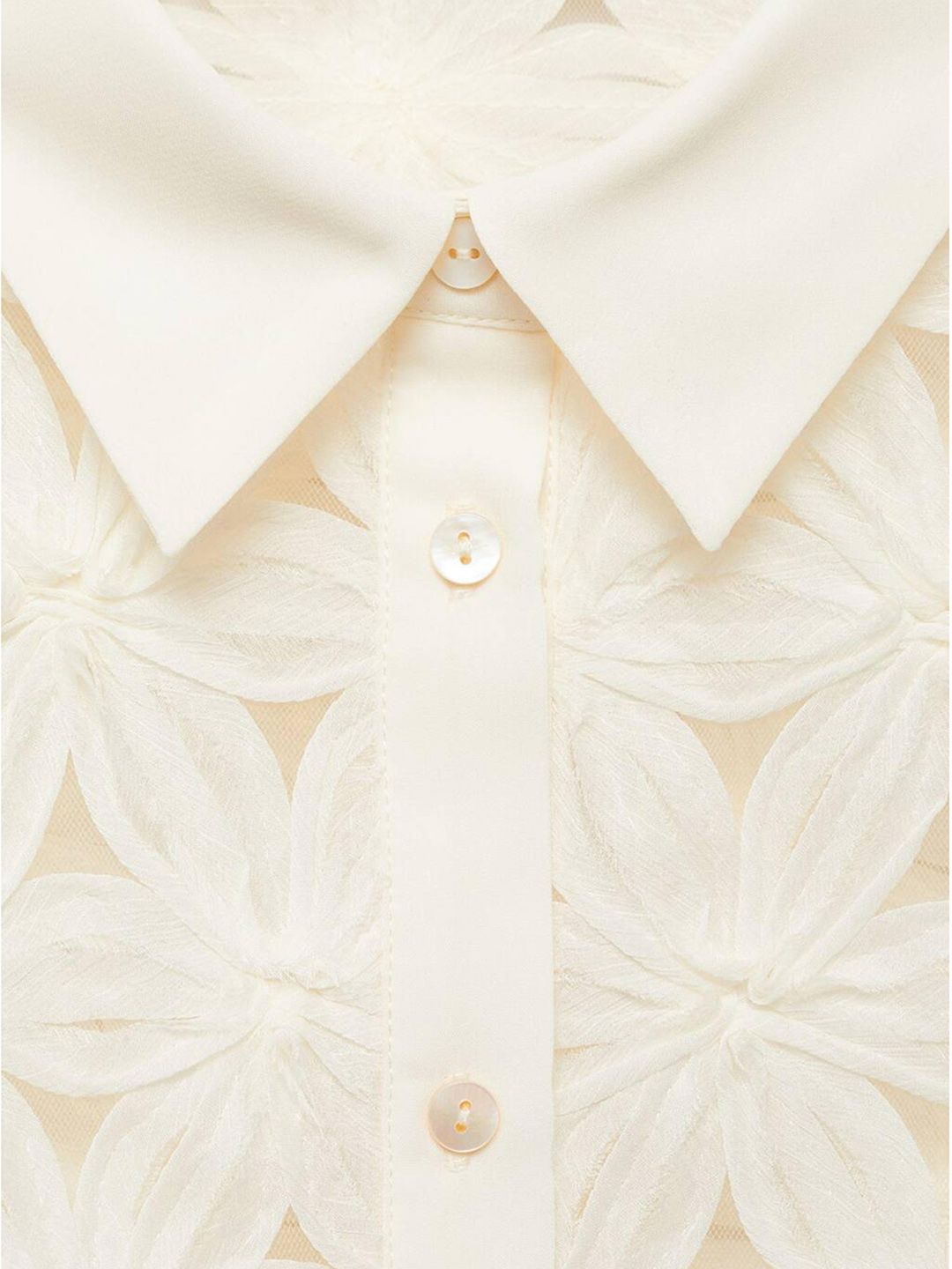 Floral Textured Shirt Style Top