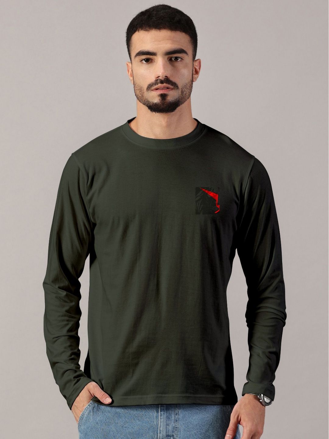 LEON Men Typography Printed Round Neck Cotton T-shirt