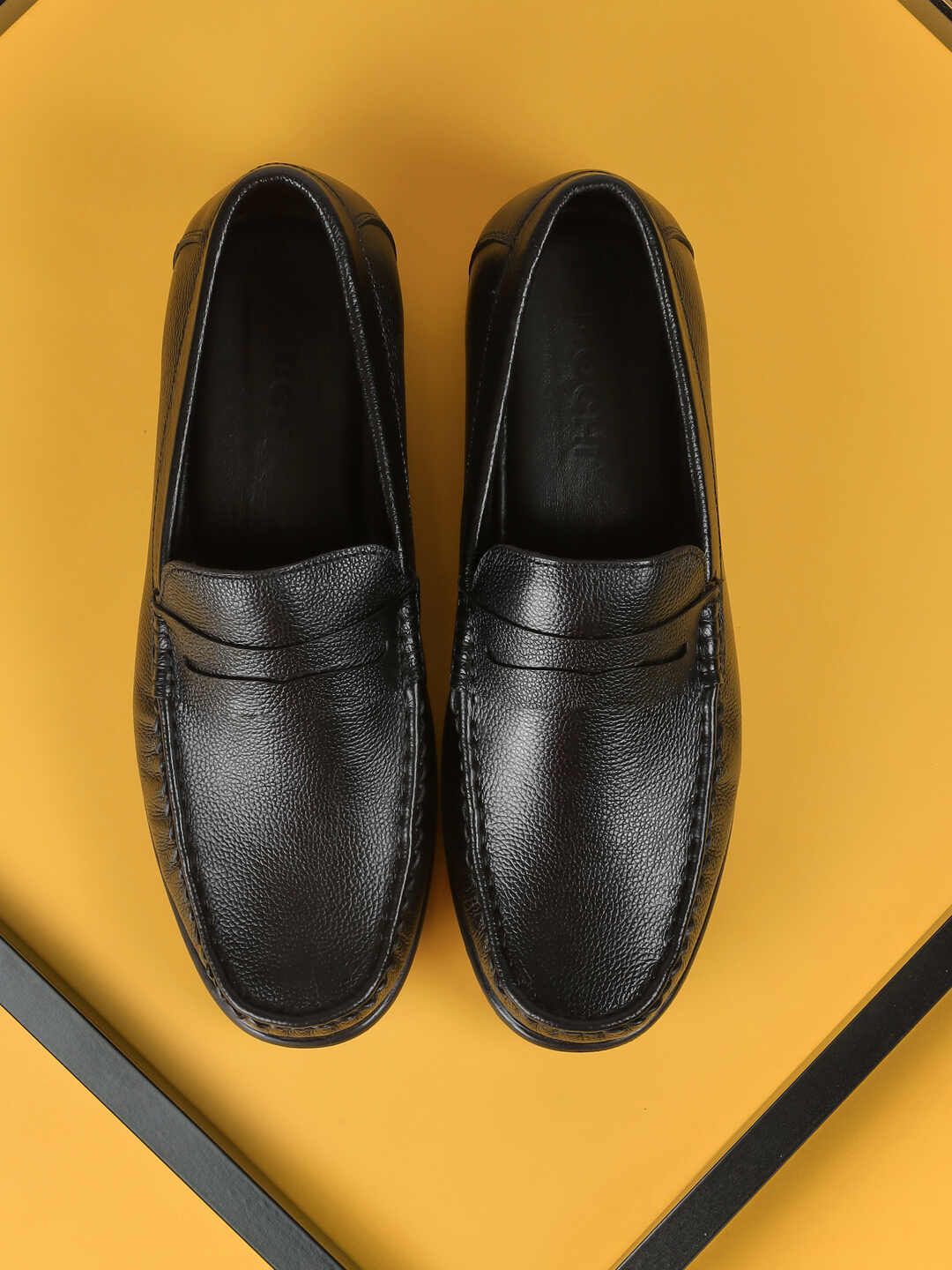 Mochi Men Leather Square Toe Formal Loafers