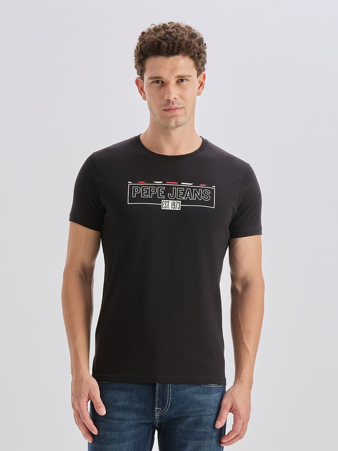 Pepe Jeans Brand Logo Printed Pure Cotton Slim Fit T-shirt