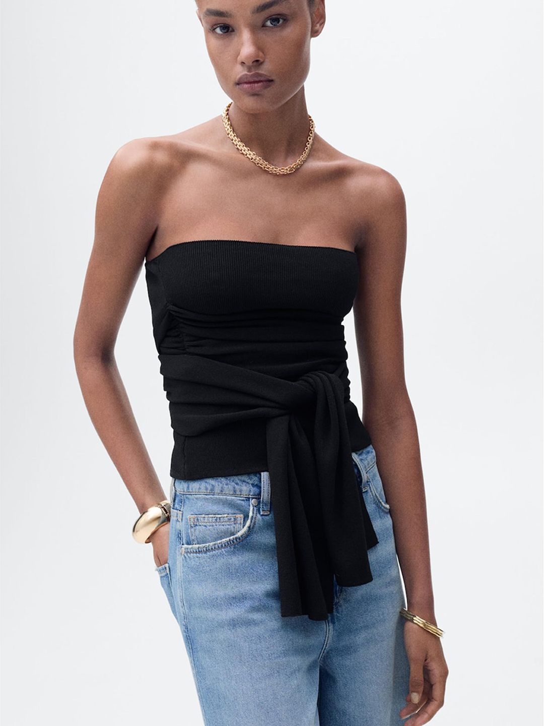 Front Knot Bandeau Top
