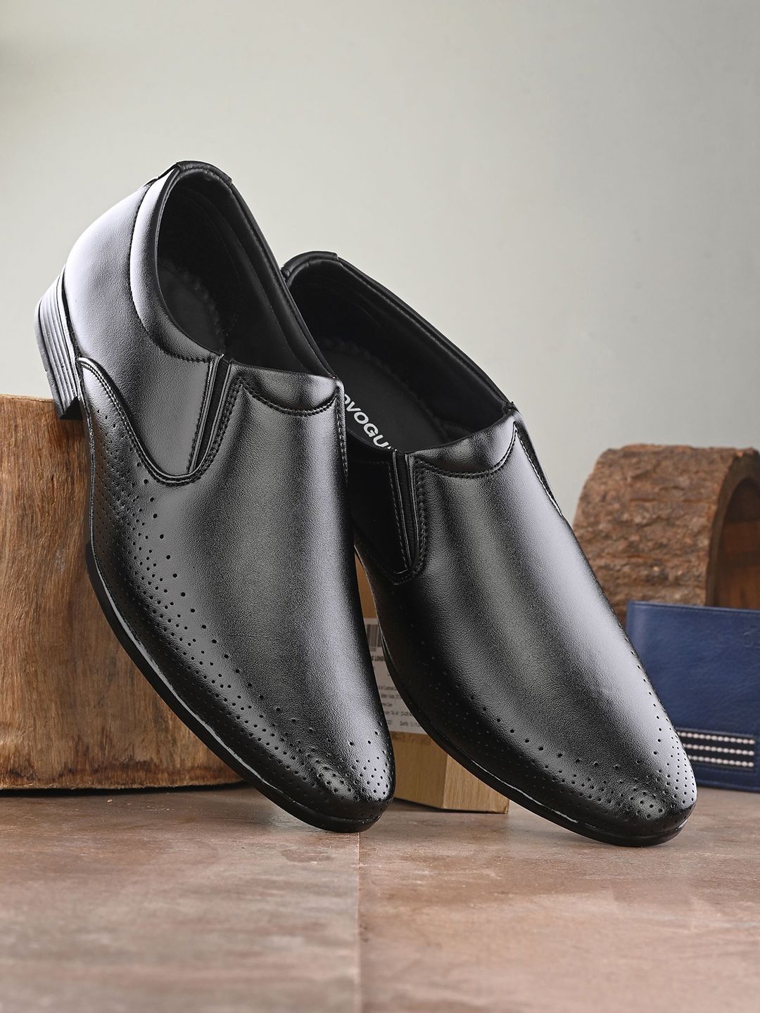 Provogue Men Textured Formal Slip-Ons