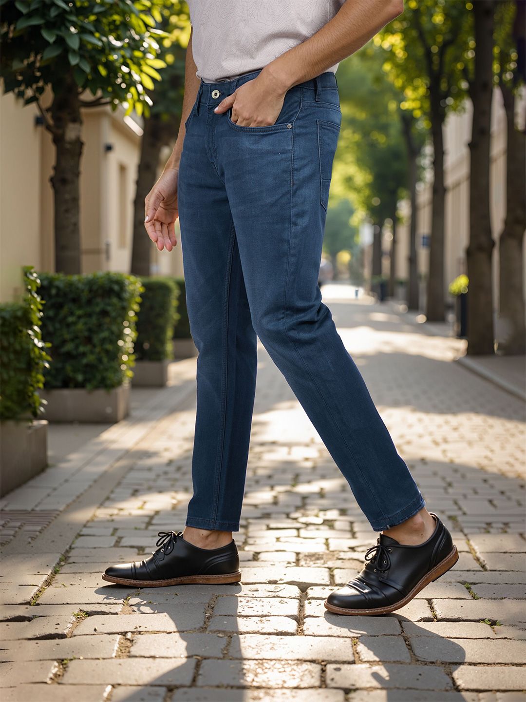 Celio Men Jean Skinny Fit Mid-Rise Light Fade Stretchable Jeans