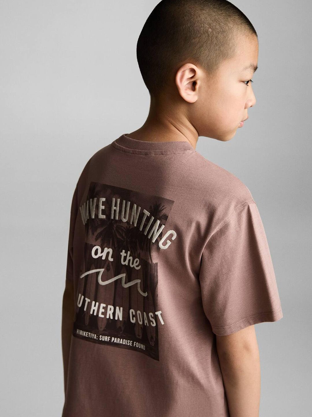 Mango Kids Boys Typography Print Pure Cotton Drop-Shoulder Sleeves T-shirt