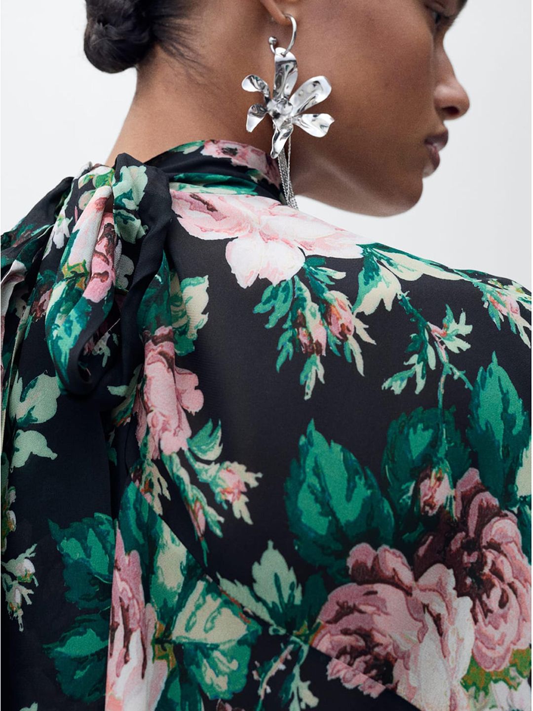 Floral Printed High Neck Top