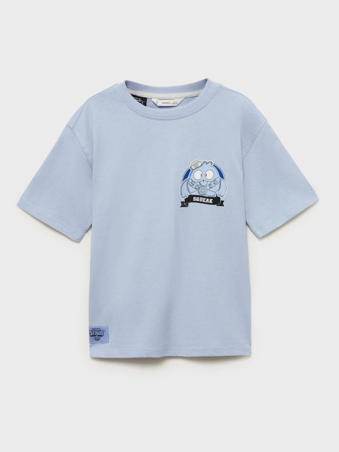 Mango Kids Boys Graphic Print Drop-Shoulder Sleeves Pure Cotton T-shirt