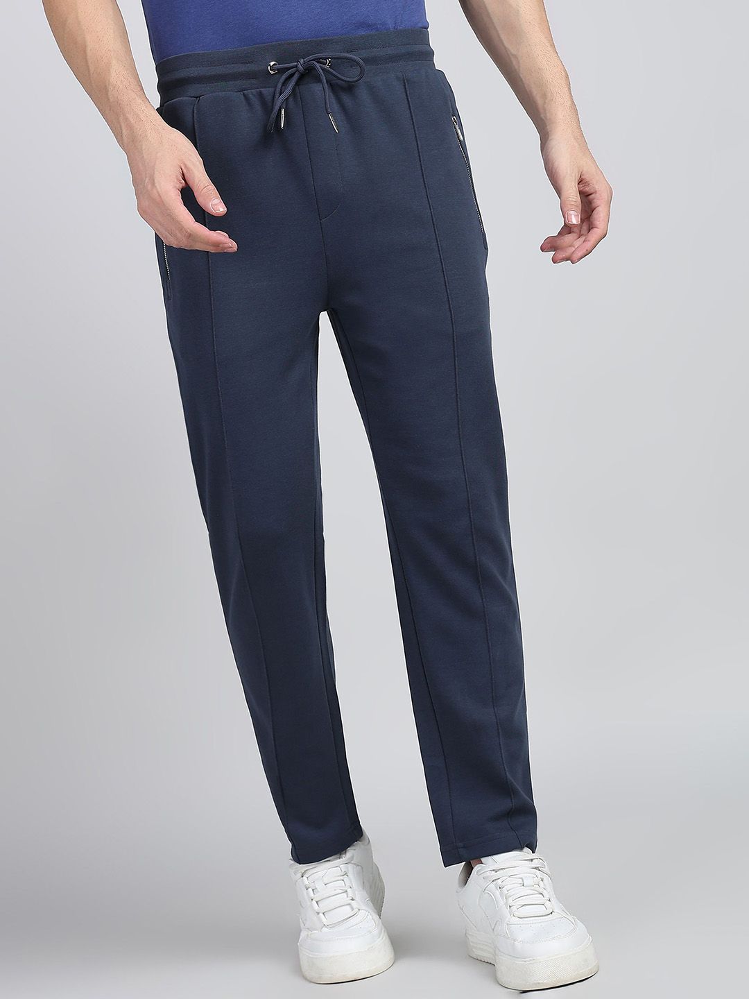 Alan Jones Men Striped Regular Fit Mid-Rise Track Pants