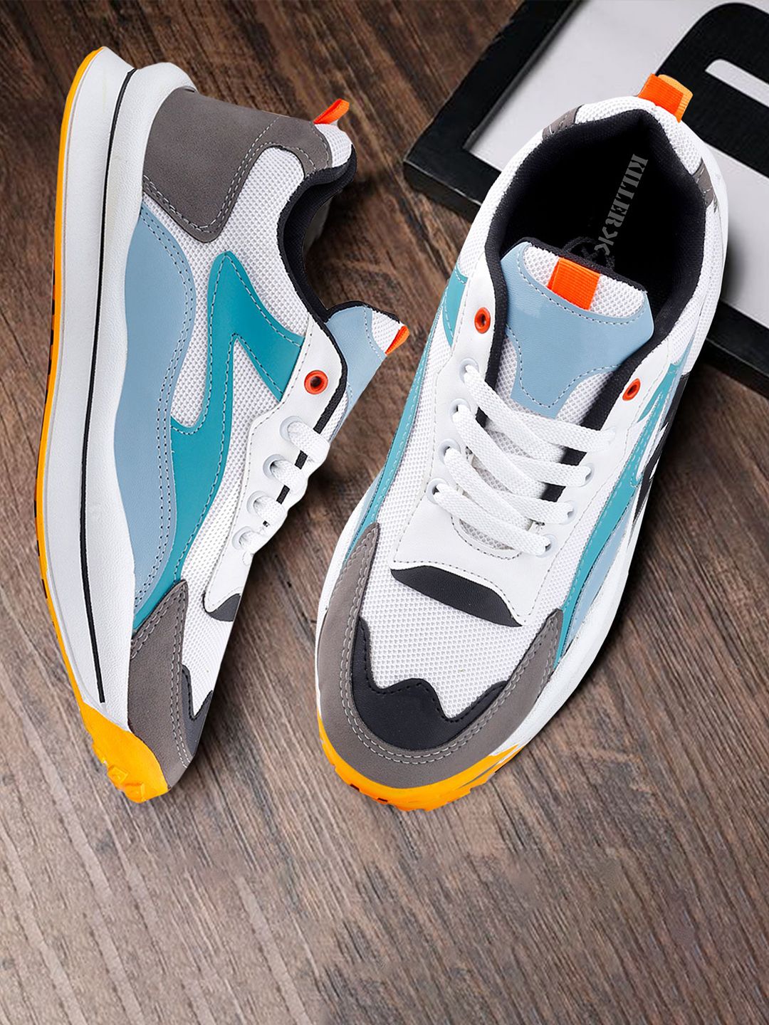 Killer Men Colourblock Mesh Material Soprts Running Lace-Ups Shoes