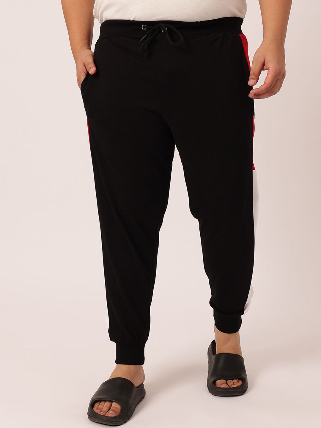 Toodle Plus Men Plus Size ColourBlocked Cotton Jogger