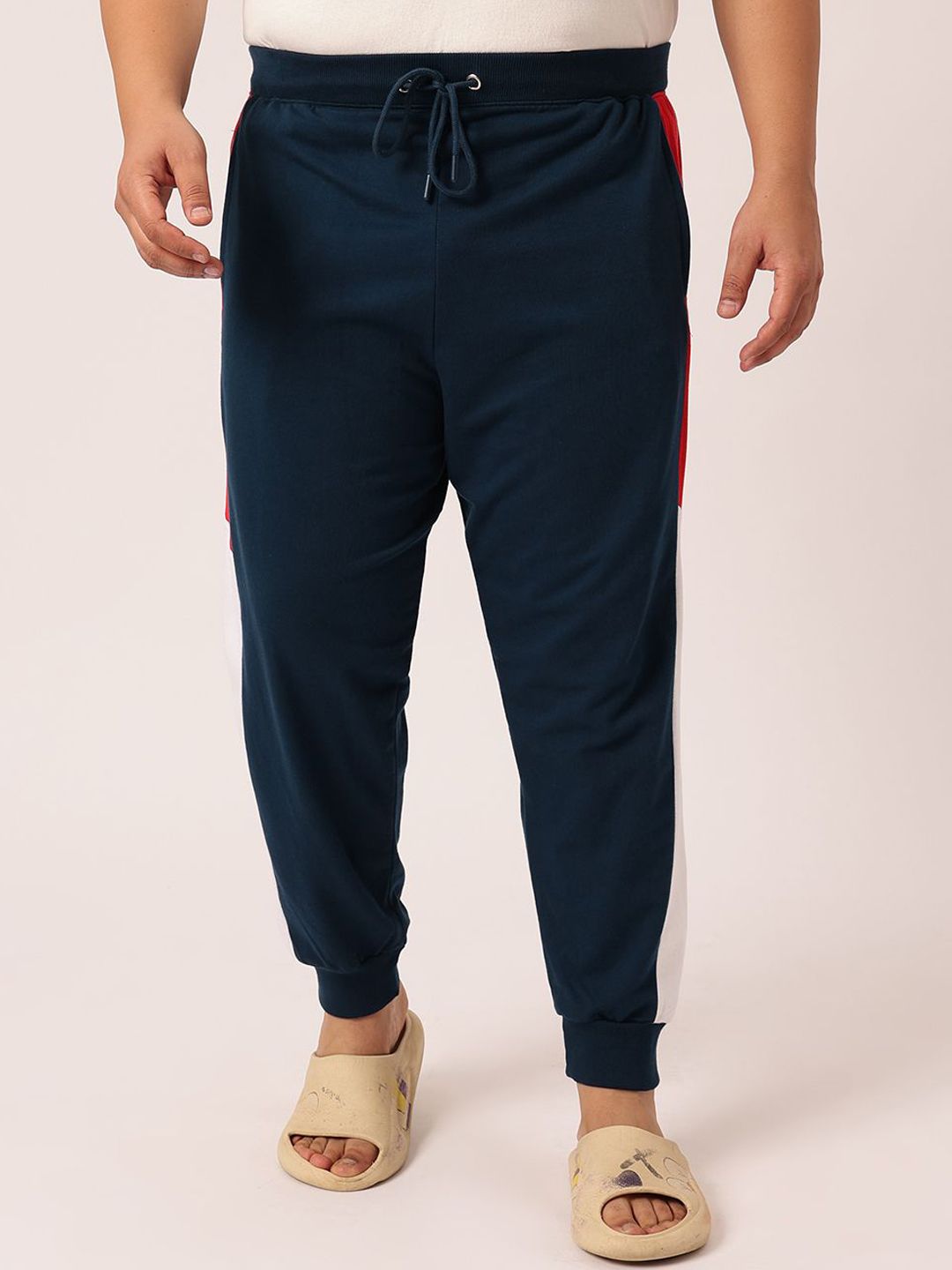 Toodle Plus Men Plus Size ColourBlocked Cotton Jogger