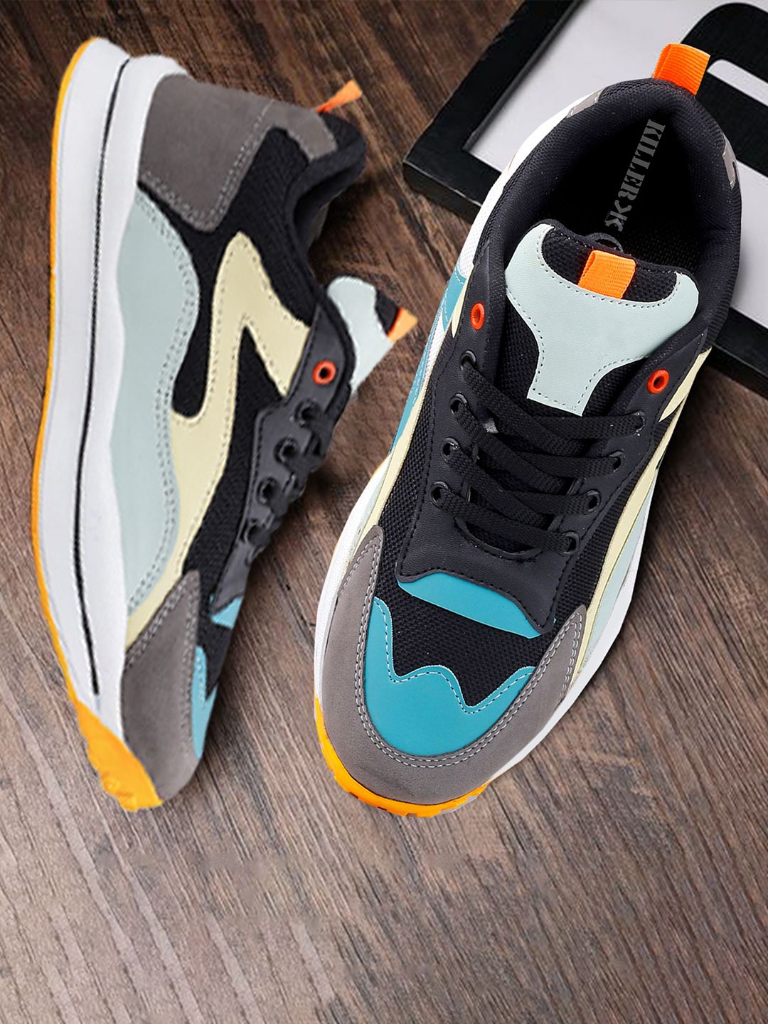 Killer Men Colourblock Mesh Material Soprts Running Lace-Ups Shoes