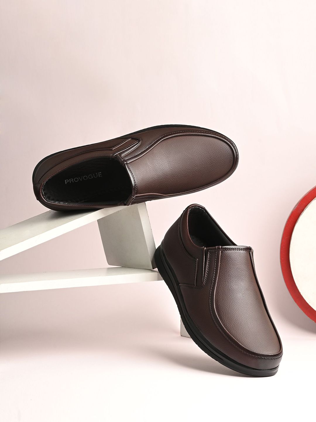 Provogue Men Textured Formal Slip-Ons