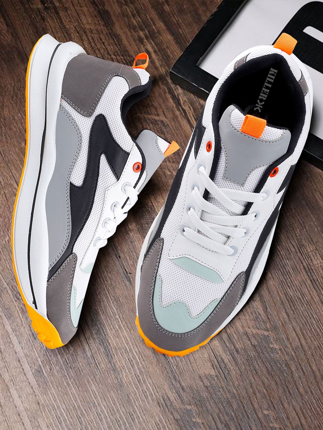 Killer Men Colourblock Mesh Material Soprts Running Lace-Ups Shoes