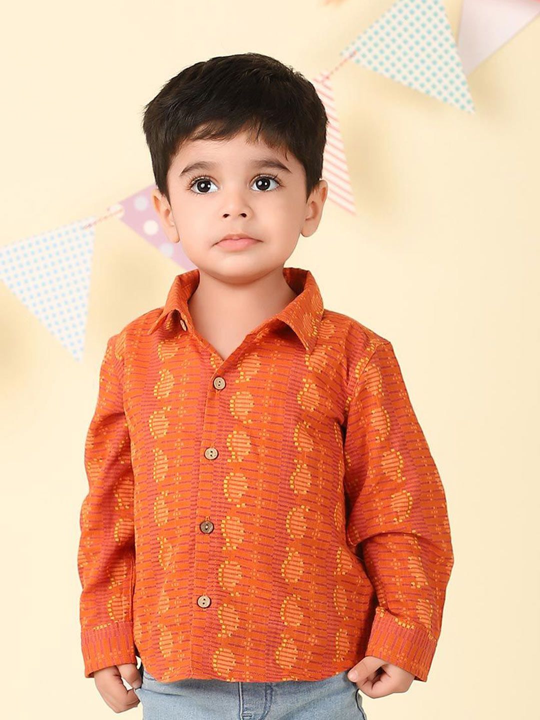 Fabindia Boys Opaque Printed Casual Shirt