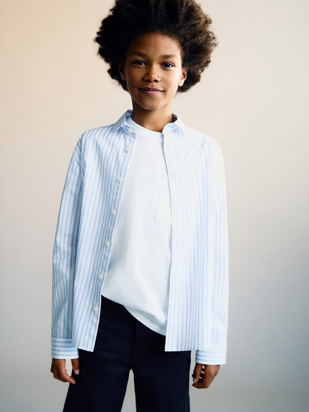 Mango Kids Boys Striped Pure Cotton Casual Shirt