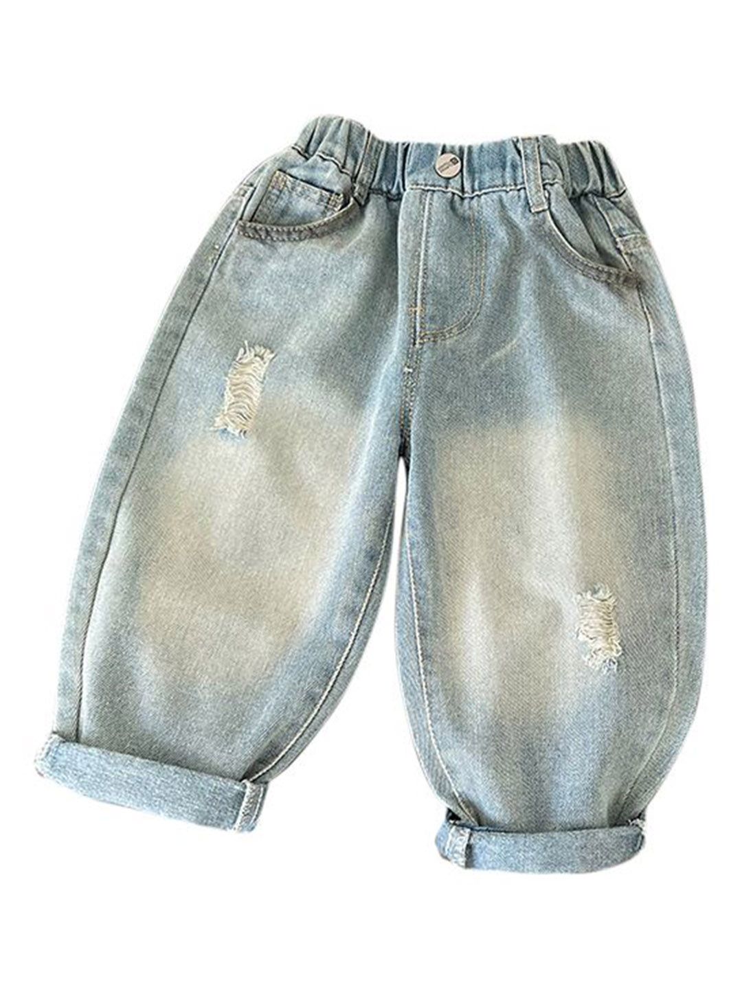 StyleCast x Revolte Kids Cotton Mid-Rise Tapered Fit Light Fade  Jeans
