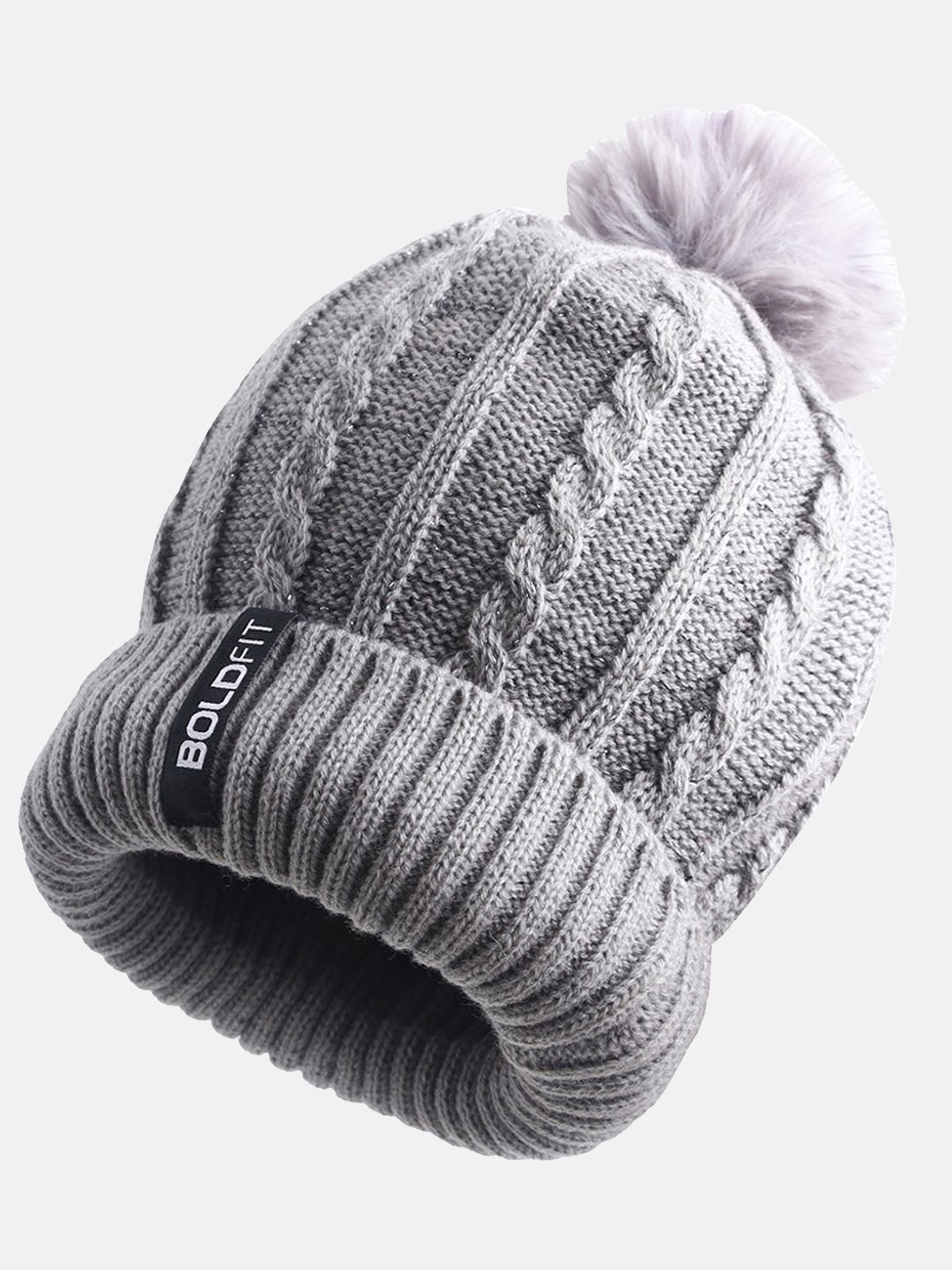 Buy BOLDFIT Women Woollen Winter Cap Grey - Caps for Women