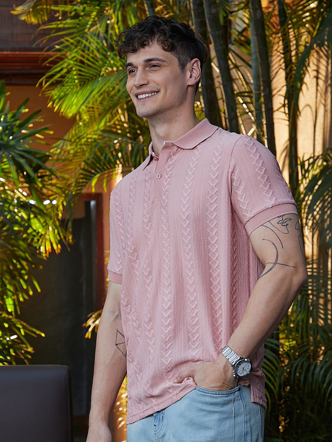 CAHOOT Men Polo Collar Pockets T-shirt