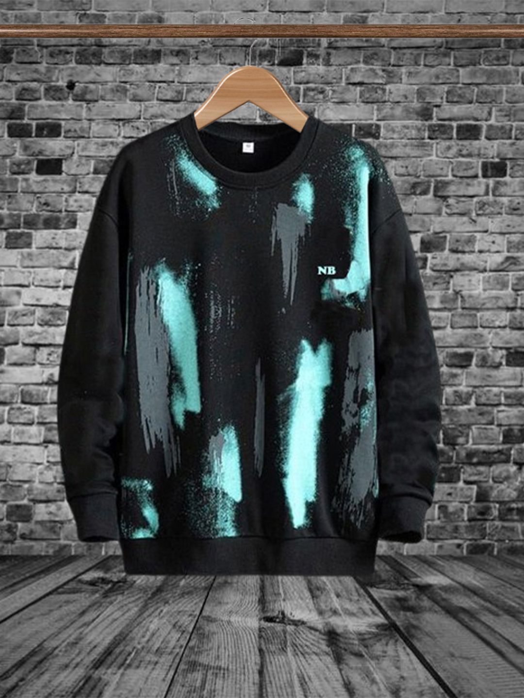 NB Nicky Boy Men Abstract Printed Round Neck Sweatshirt