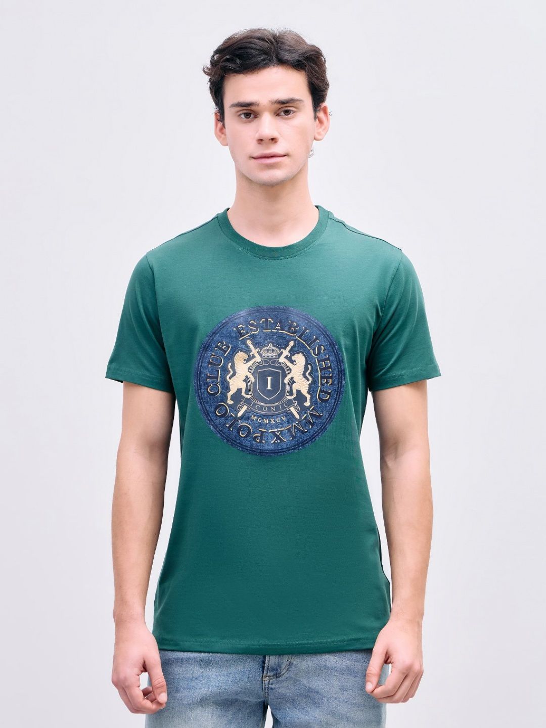 Iconic Men Graphic Printed Crew Neck T-shirt