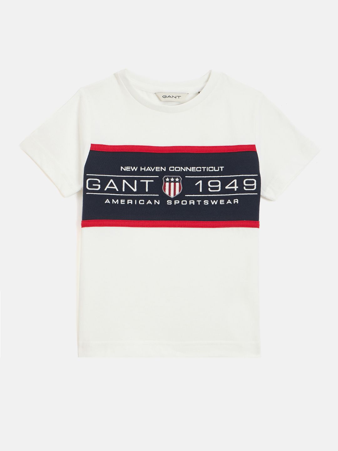 GANT Boys Typography Colourblocked Applique T-shirt