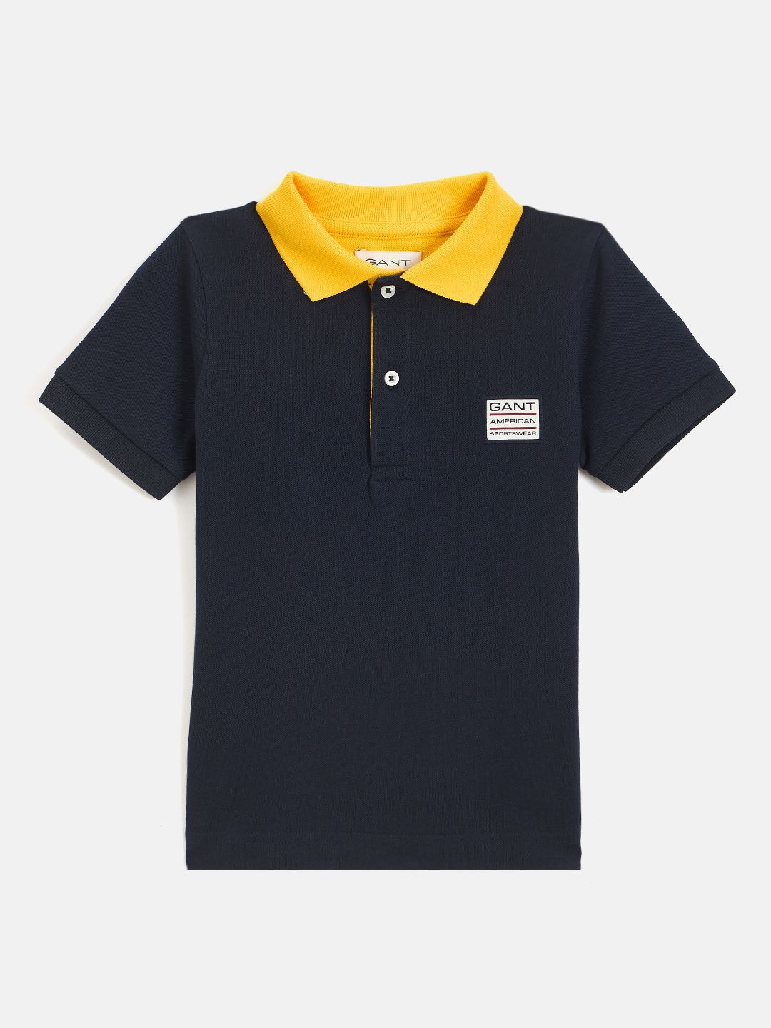 GANT Boys Polo Collar Organic Cotton Applique T-shirt