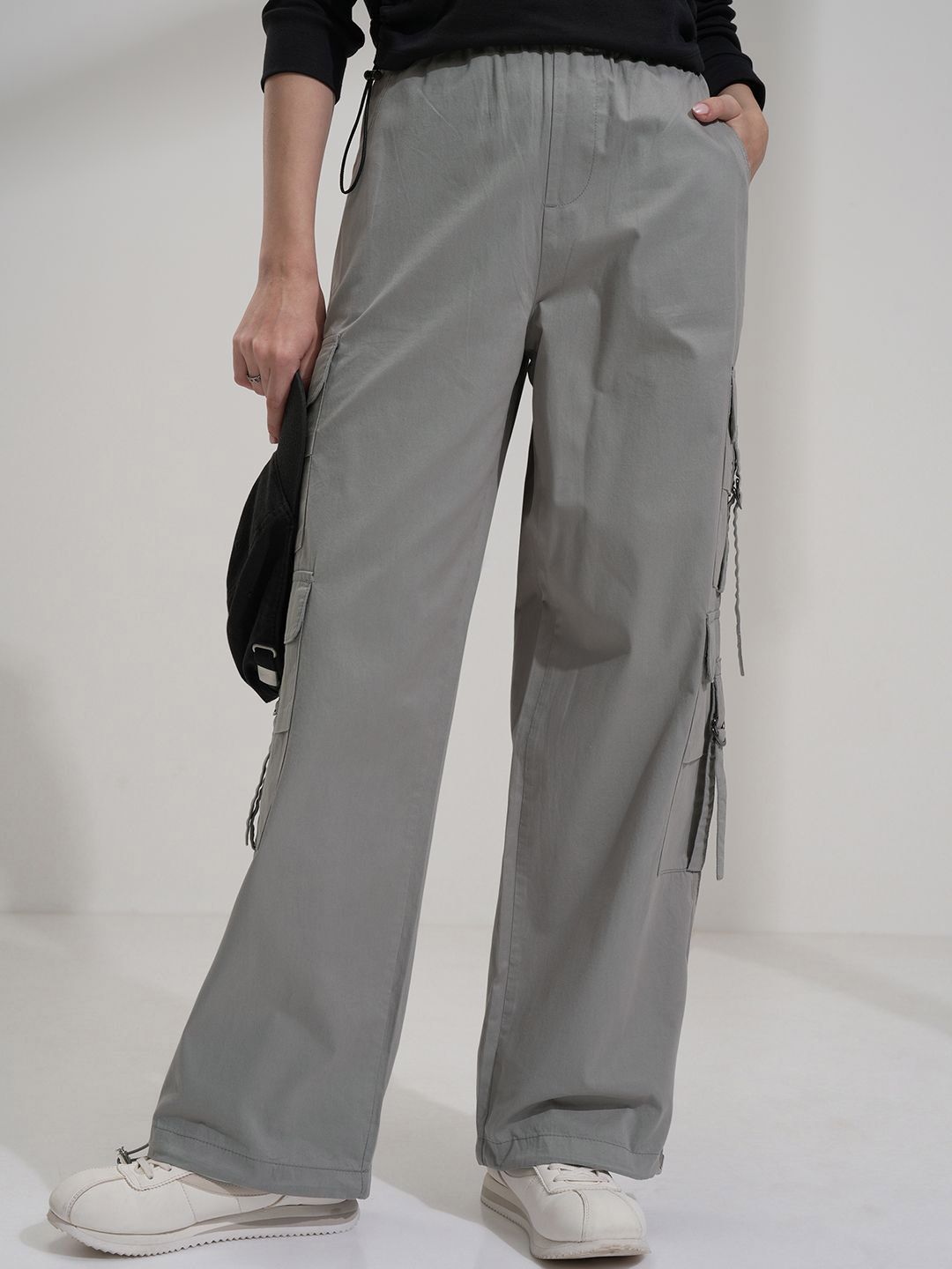 Street By Tokyo Talkies Street By Tokyo Talkies Women Straight Fit Cargos Trousers