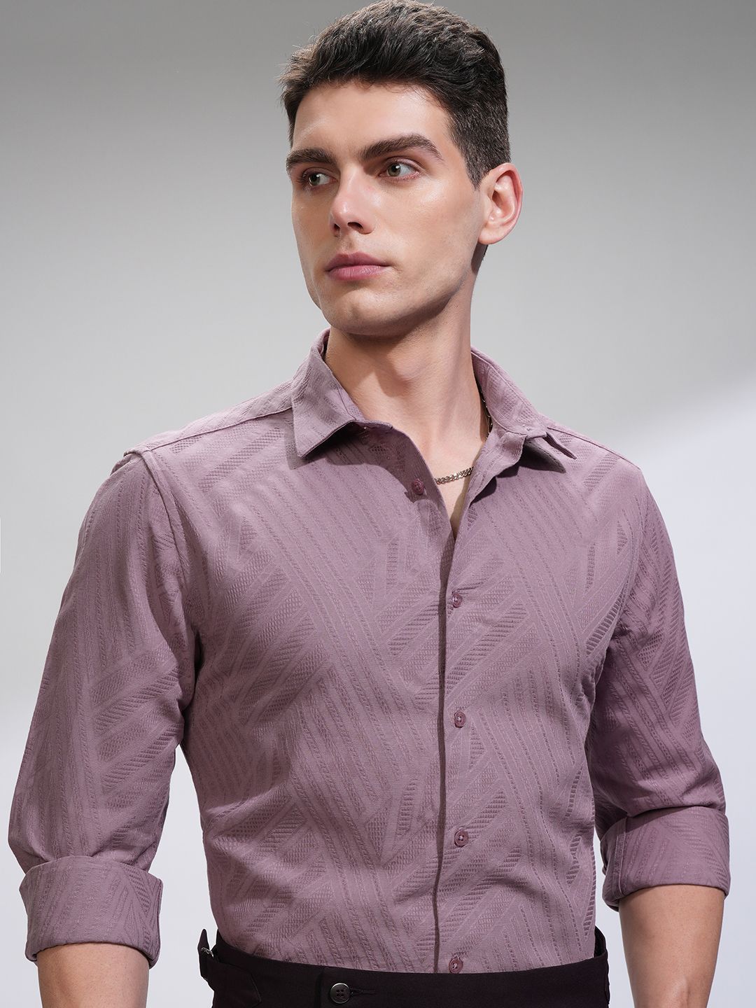 HIGHLANDER Men Comfort Slim Fit Opaque Casual Shirt