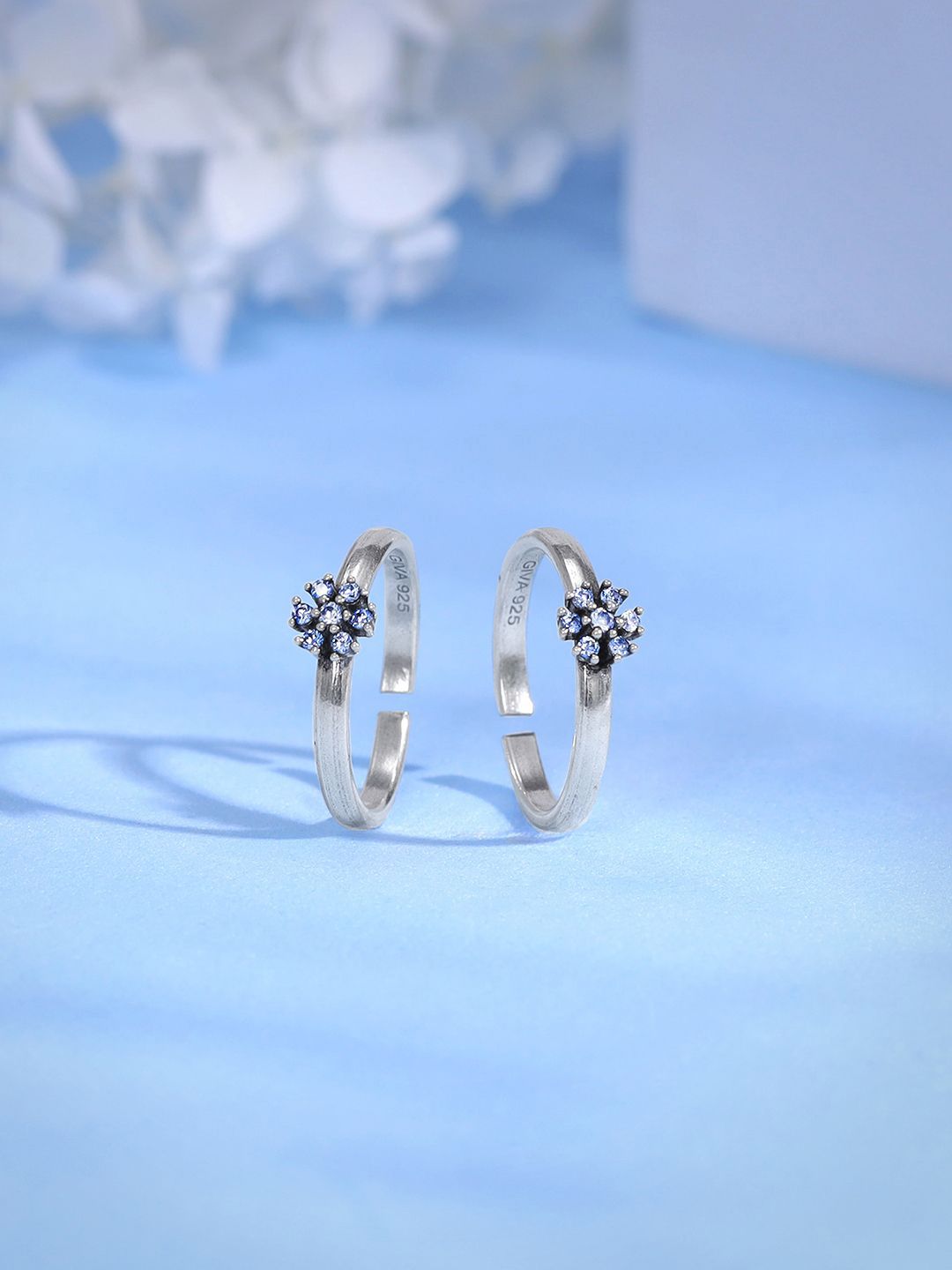 GIVA GIVA Silver-Plated Oxidised Toe Rings