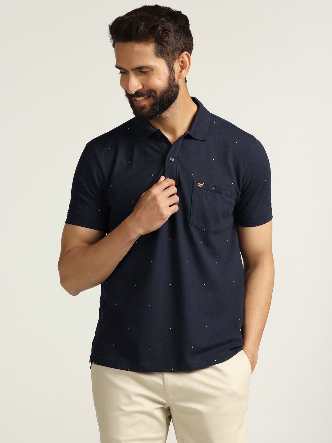 Blackberrys Men Mandarin Collar Slim Fit T-shirt