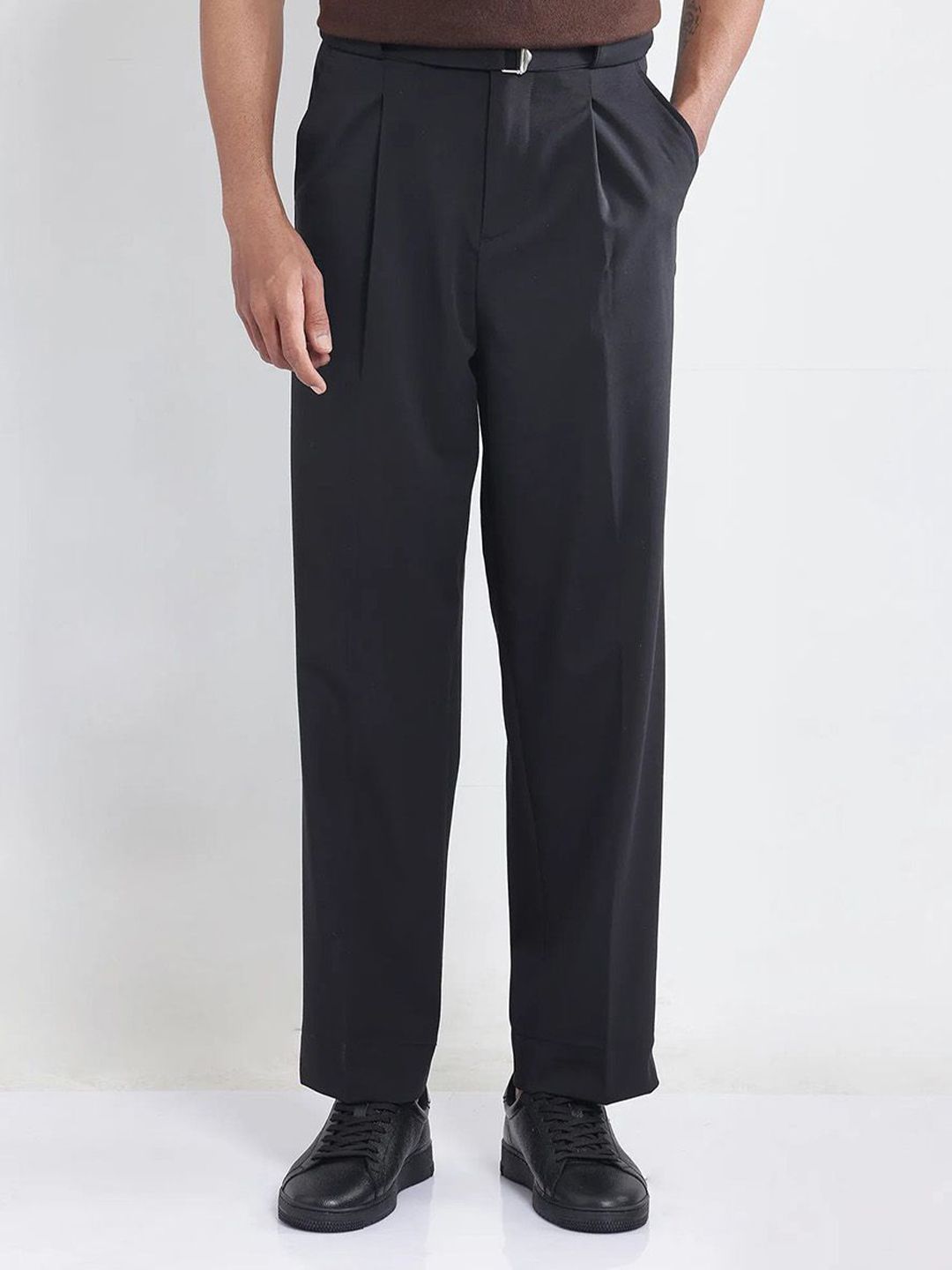 RARE RABBIT Men Tailored Pleated Trousers deal from myntra
