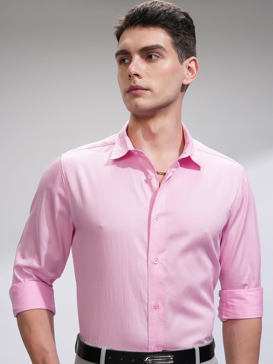 HIGHLANDER Men Comfort Slim Fit Opaque Casual Shirt