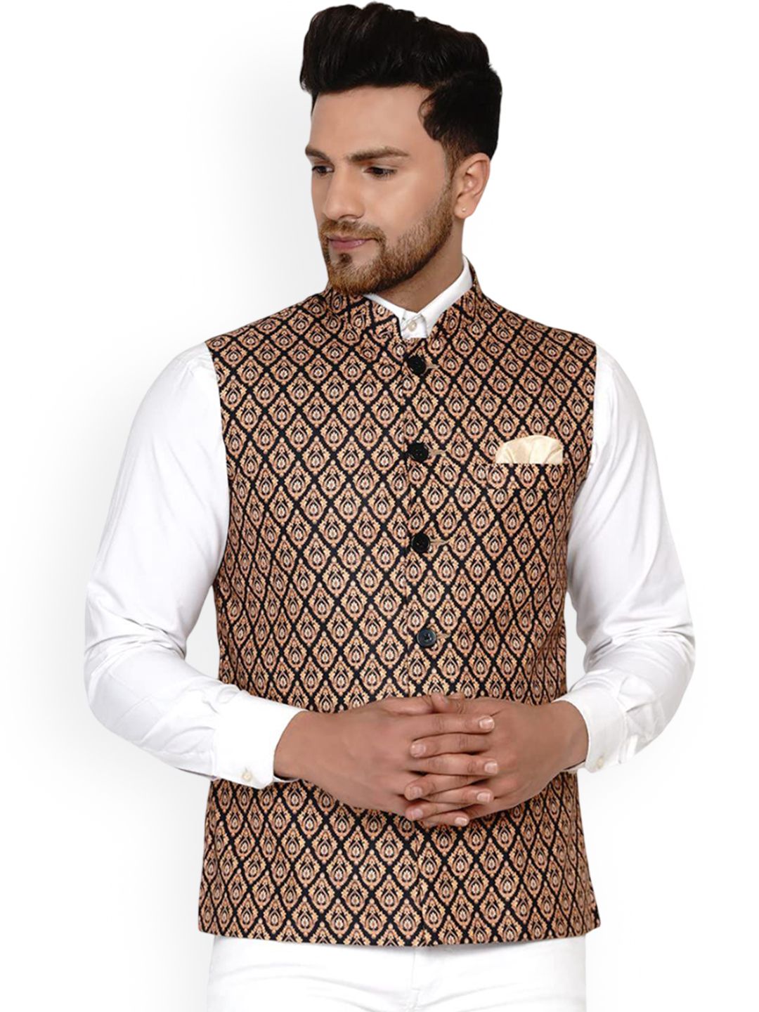 VEERA PARIDHAAN Printed Cotton Nehru Jacket