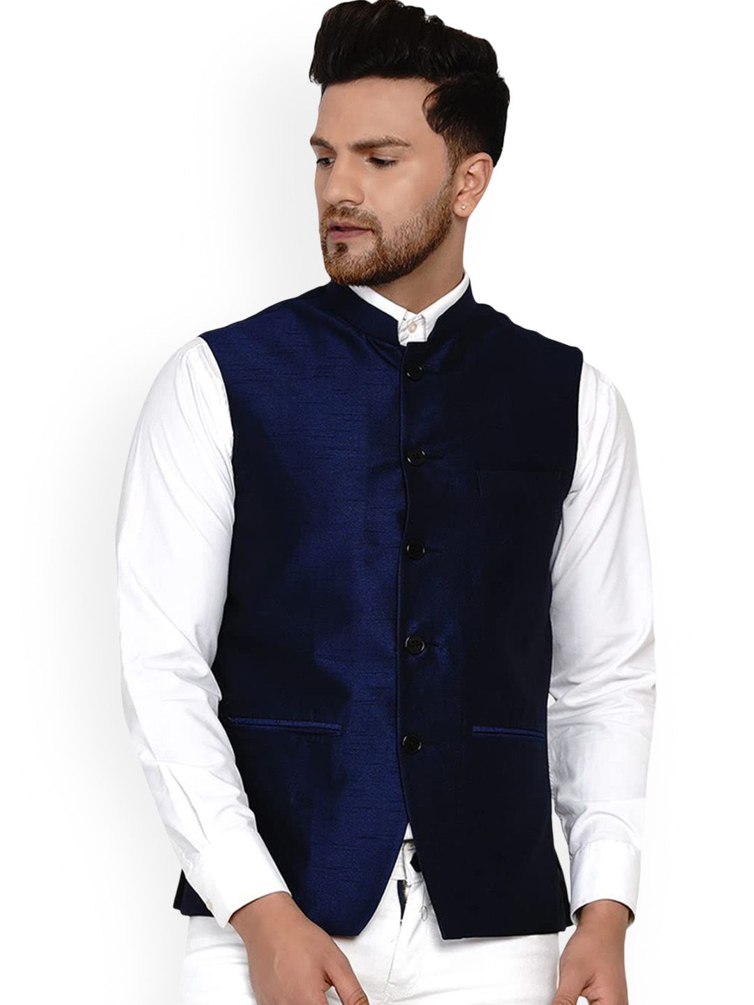 VEERA PARIDHAAN Banarasi Mandarin Collar Nehru Jacket