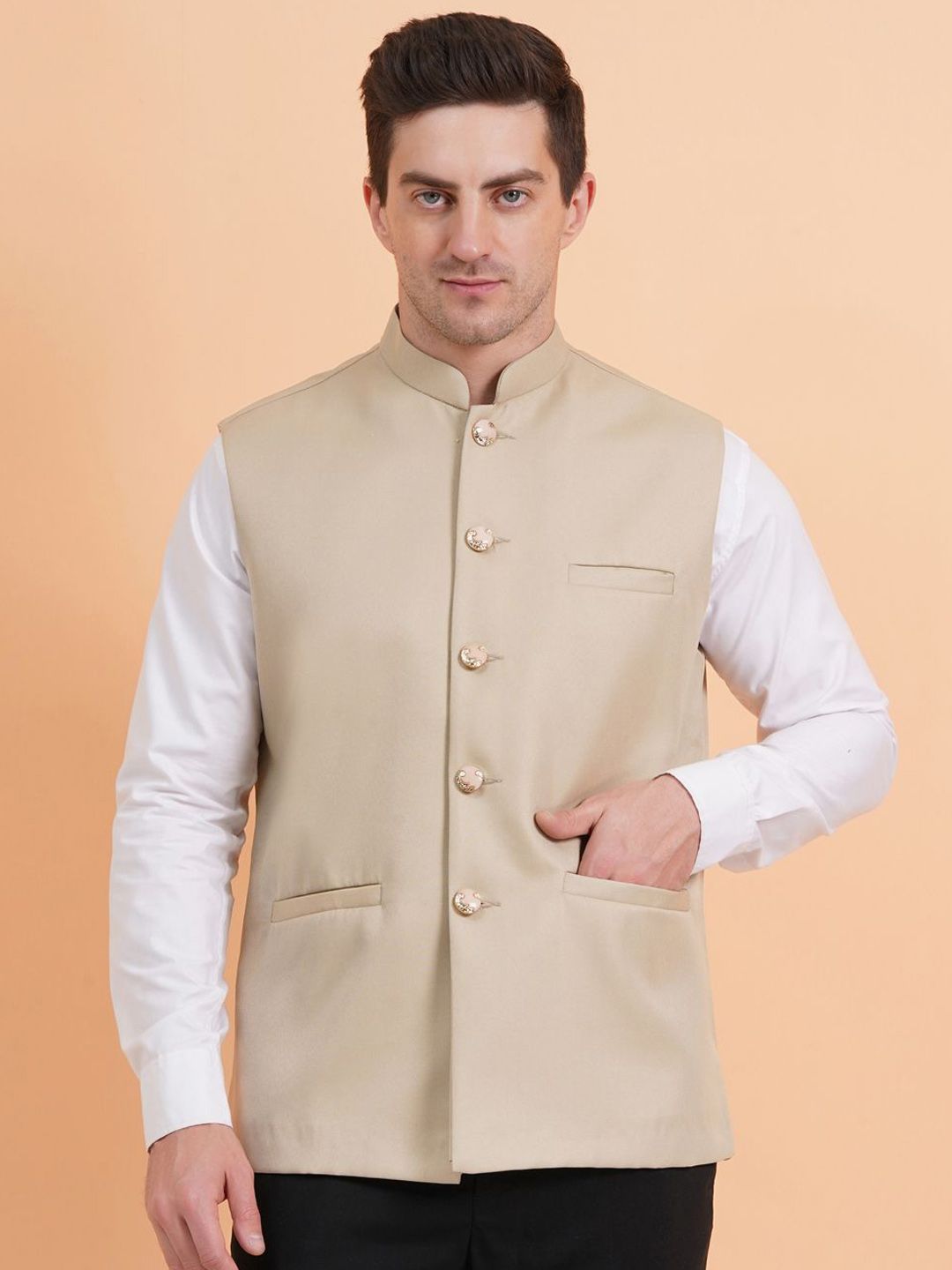 SG LEMAN Mandarin Collar Nehru Jacket