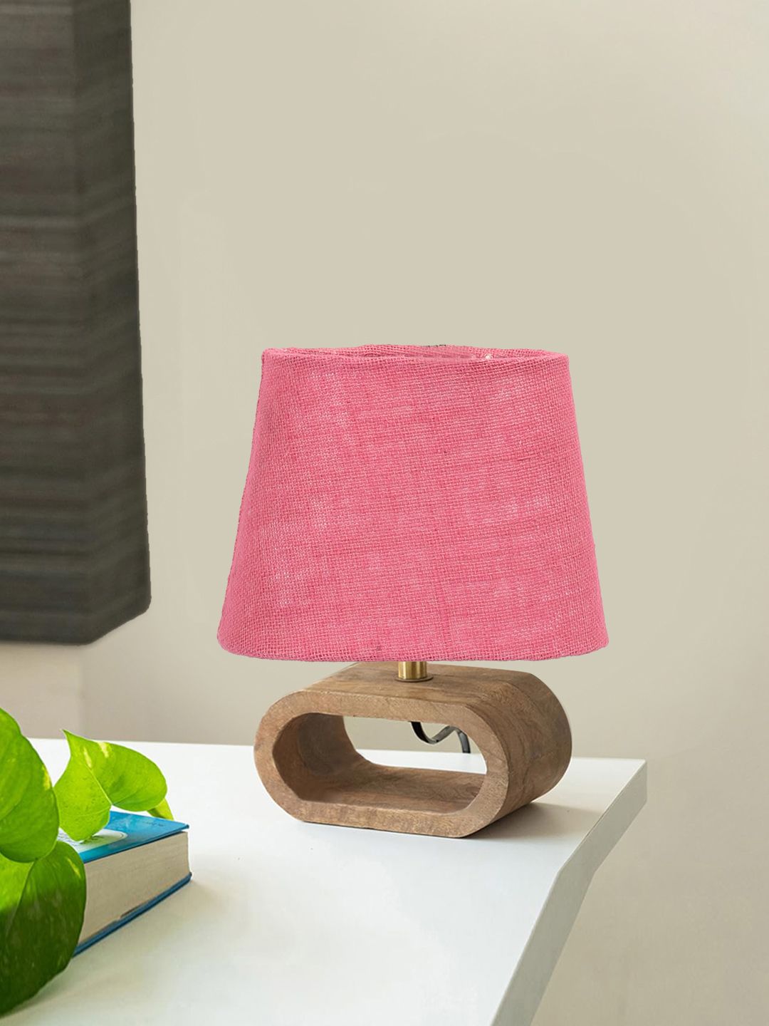 Devansh Warm Yellow Wood Frustum Solid High Quality Electrical Table Lamps