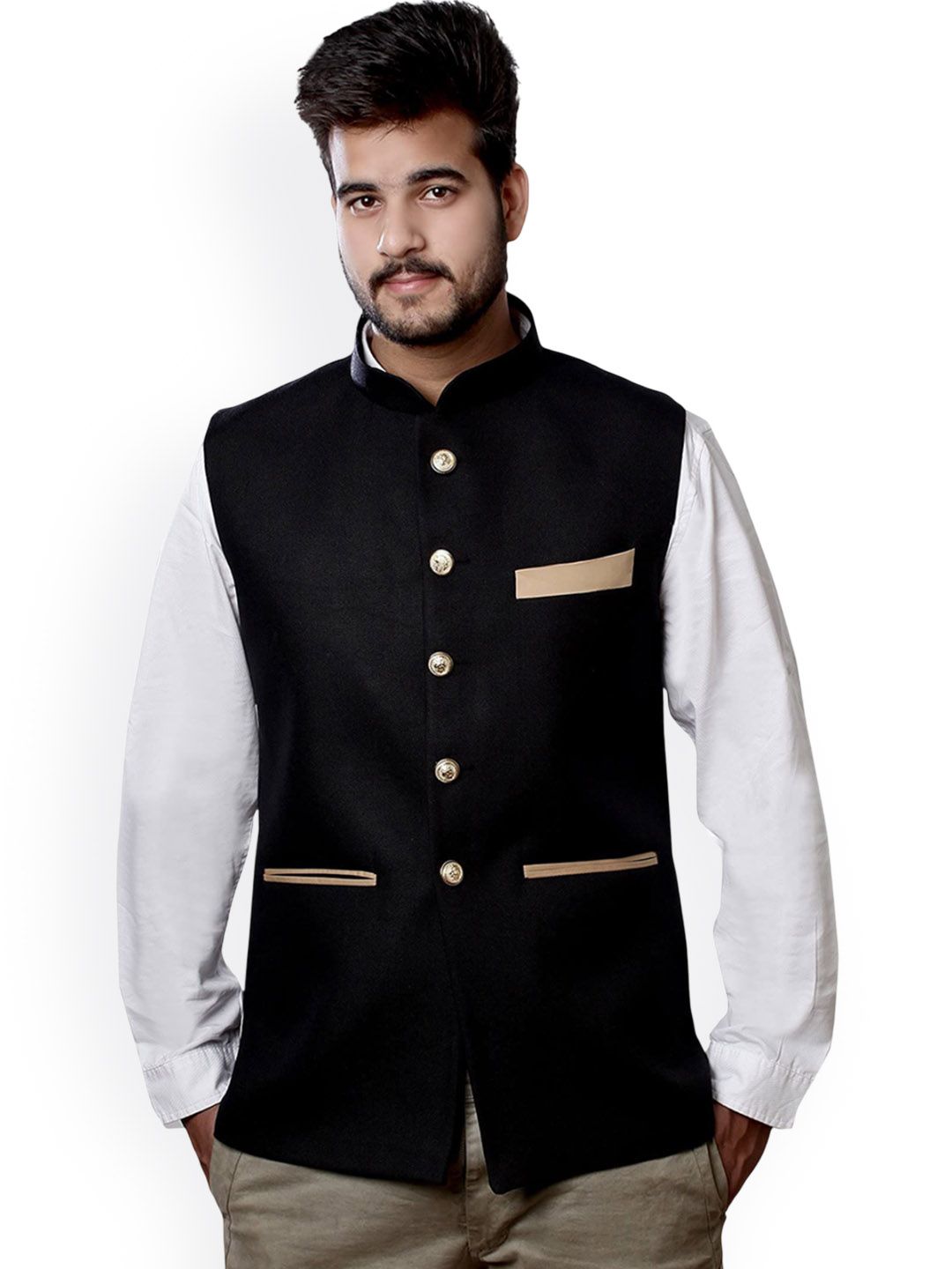 VEERA PARIDHAAN Mandarin Collar Nehru Jacket